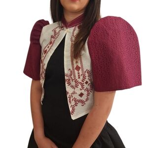 Filipiniana Burgundy Bolero